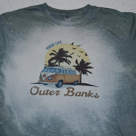 Netflix Outer Banks Pogue Life Bleached Teeshirt Size L - Picture 2 of 5